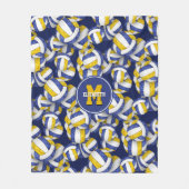 blauw goudteam voor meisjes volleybalkamer fleece deken (Voorkant)