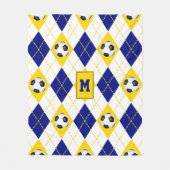 blauw goudvoetbalteam kleuren arglispatroon fleece deken (Voorkant)
