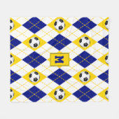 blauw goudvoetbalteam kleuren arglispatroon fleece deken (Voorkant (Horizontaal))