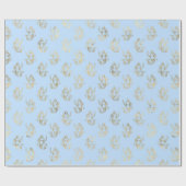 Blauw/goudvormig patroon cadeaupapier (Vlak)