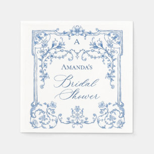 Blauw  Grace Victoriaans Bloemen Vrijgezellenfeest Servet