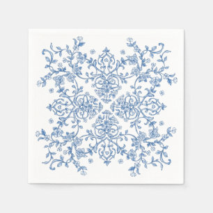 Blauw  Grace Victoriaans Boho Bloemen Bruiloft Servet