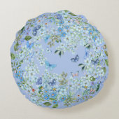 Blauw Grade A Katoen Rond werpkussen 41 cm Kussen (Achterkant)