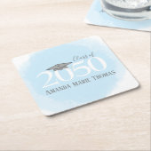 Blauw Graduation Party Modern Custom Kartonnen Onderzetters (Schuin)