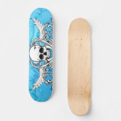 Blauw graffiti skateboard met schedel (Voorkant)