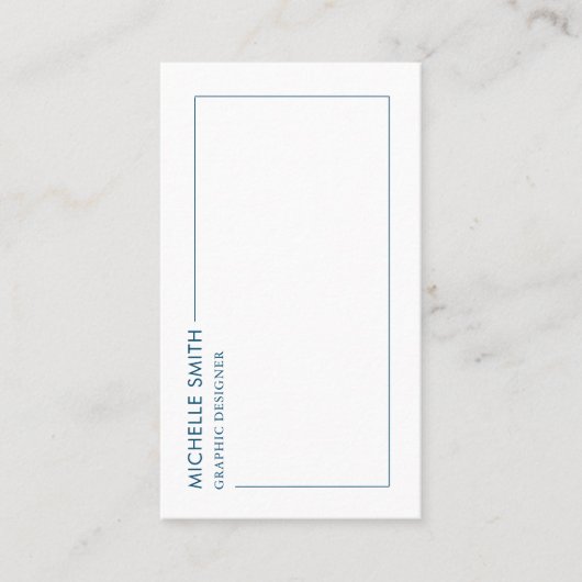 Blauw Grafisch Ontwerper Verticale Geometrische QR Visitekaartje (Voorkant)