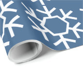 Blauw grafisch snowflake papier (Rol Hoek)