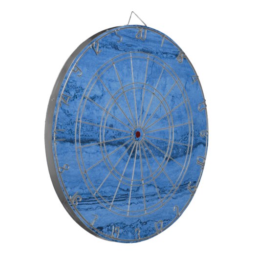Blauw Graniet patroon blauw marmer blauwe rotsstee Dartbord (Voorkant Links)