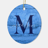 Blauw Graniet patroon, blauw marmeren steen monogr Keramisch Ornament (Links)