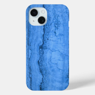 Blauw granietpatroon, blauwe marmer, blauwe steen iPhone 15 case