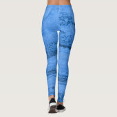 Blauw granietpatroon, blauwe marmer, blauwe steen leggings (Achterkant)