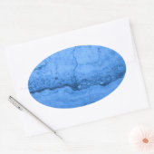 Blauw granietpatroon, blauwe marmer, blauwe steen ovale sticker (Envelop)