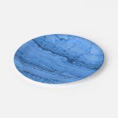 Blauw granietpatroon, blauwe marmer, blauwe steen papieren bordje (Gekanteld)