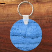 Blauw granietpatroon, blauwe marmer, blauwe steen sleutelhanger (Voorkant)