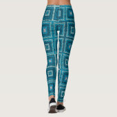 Blauw Granny Vierkant patroon Leggings (Achterkant)