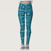 Blauw Granny Vierkant patroon Leggings (Voorkant)