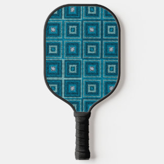 Blauw Granny Vierkant patroon Pickleball Paddle