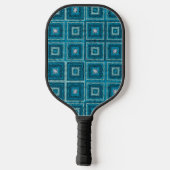 Blauw Granny Vierkant patroon Pickleball Paddle (Achterkant)