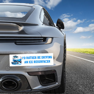 Blauw Grappig Ik Ging Liever Met Een IJsmachine Ri Bumpersticker