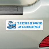 Blauw Grappig Ik rijd liever met een ijsopsteker Bumpersticker (Op auto)