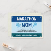 Blauw Grappige Marathon Moeder Moederdag Kaart (Voorkant / Achterkant in situ)