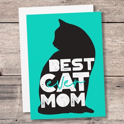 Blauw grappige Moederdag Beste Kat Moeder Ooit Feestdagenkaart