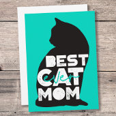 Blauw Grappige Moederdag Beste Kattenmoeder Ooit Feestdagenkaart