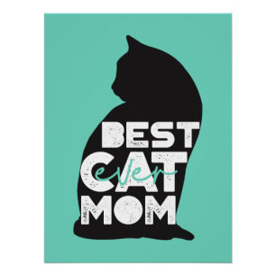 Blauw Grappige Moederdag Beste Kattenmoeder Ooit Perfect Poster