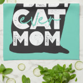 Blauw Grappige Moederdag Beste Kattenmoeder Ooit Theedoek (Gevouwen)