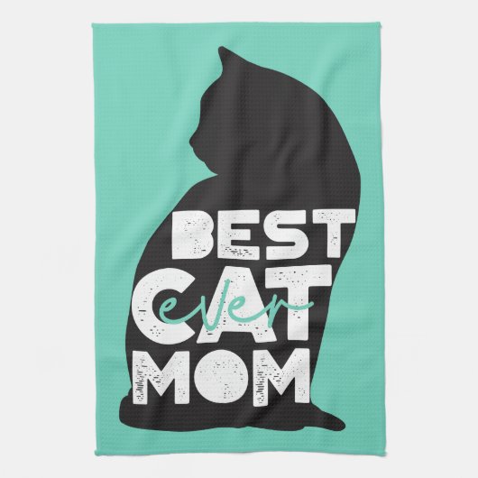 Blauw Grappige Moederdag Beste Kattenmoeder Ooit Theedoek (Verticaal)