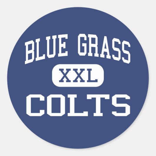 Blauw Gras Colts Midden Elizabethtown Ronde Sticker (Voorkant)