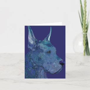 Blauw Great dane in het Wenskaart van de Batik Kaart