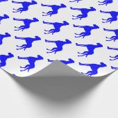 Blauw Great Dane patroon Cadeaupapier (Hoek)
