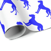 Blauw Great Dane patroon Cadeaupapier (Rol Hoek)