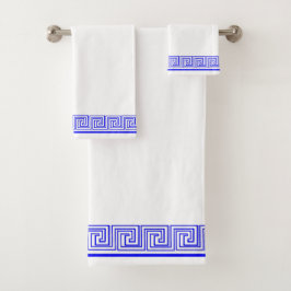 Blauw Grecian Frieze-ontwerp Bad Handdoek