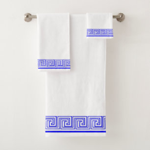 Blauw Grecian Frieze-ontwerp Bad Handdoek