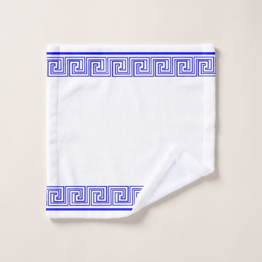 Blauw Grecian Frieze-ontwerp Bad Handdoek (Wasdoekje)