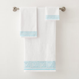 Blauw Grecian Frieze-ontwerp Bad Handdoek