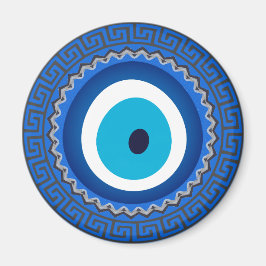  blauw Grieks Mandala Nazar Evil Eye Amulet Magneet