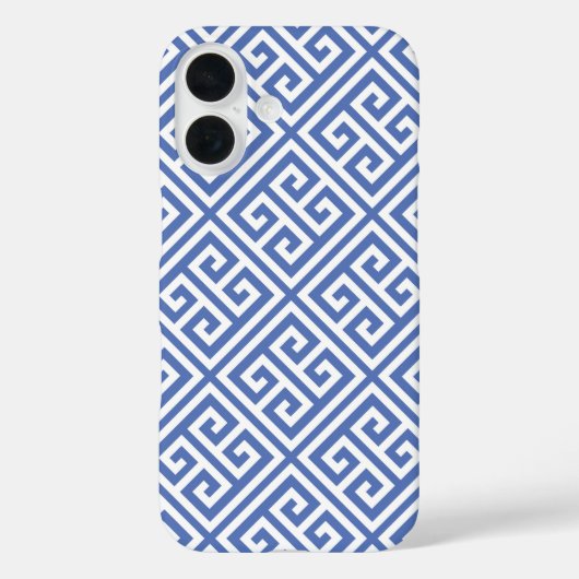 Blauw Grieks sleutelpatroon Case-Mate iPhone Case (Achterkant)
