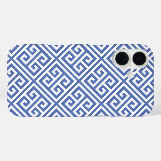 Blauw Grieks sleutelpatroon Case-Mate iPhone Case (Achterkant (horizontaal))