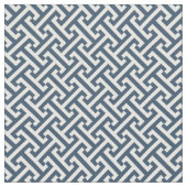 Blauw Grieks sleutelpatroon Stof (Close Up)