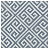 Blauw Grieks sleutelpatroon Stof (Close Up)