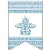 Blauw Grieks Toga Verjaardagsfeest met stenen elem Vlaggetjes (Eerste vlag)