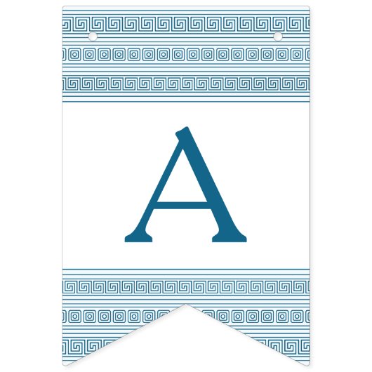 Blauw Grieks Toga Verjaardagsfeest met stenen elem Vlaggetjes (Derde vlag)