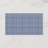 Blauw Grieks Zeer belangrijk Patroon Diaper Baby s Informatiekaartje (Achterkant)