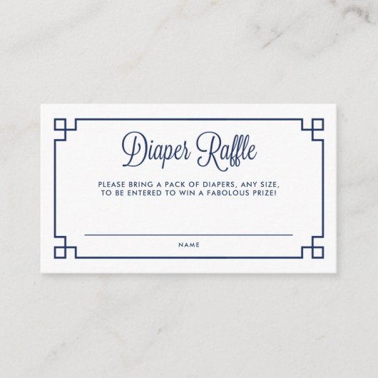 Blauw Grieks Zeer belangrijk Patroon Diaper Baby s Informatiekaartje (Voorkant)