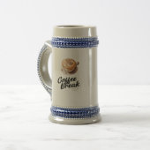 Blauw/Grijs 22 oz / Wit/Goud 20 oz Maat Bierpul (Voorkant links)