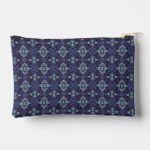 Blauw Grijs Abstract Diamant Patroon Etui (Achterkant)
