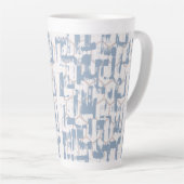 Blauw Grijs Abstract  Latte Mok (Rechterhoek)
